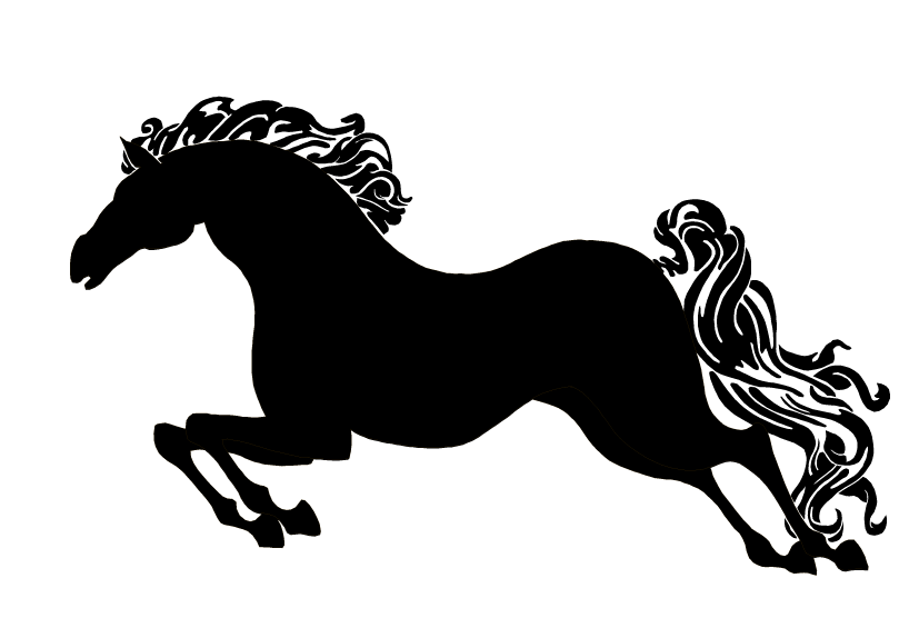 Ilustración gratis - Silueta negra de un caballo