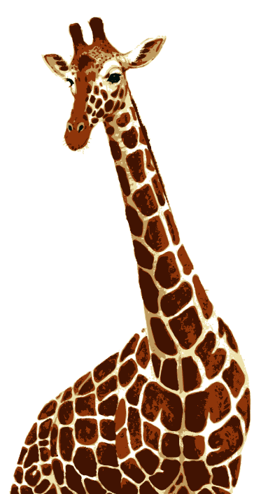 Ilustración gratis - Girafa con cuello largo en color