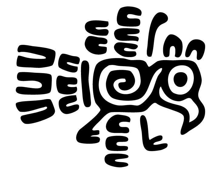 Ilustración gratis - Dibujo de un ave como estampa o sello del arte azteca