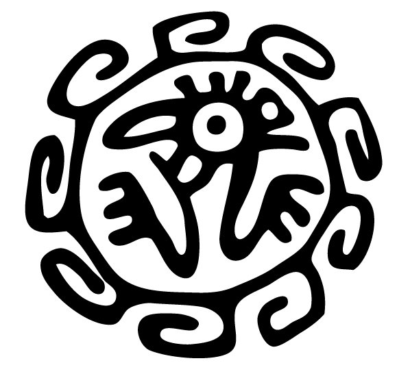 Ilustración gratis - Sello de un guerrero azteca