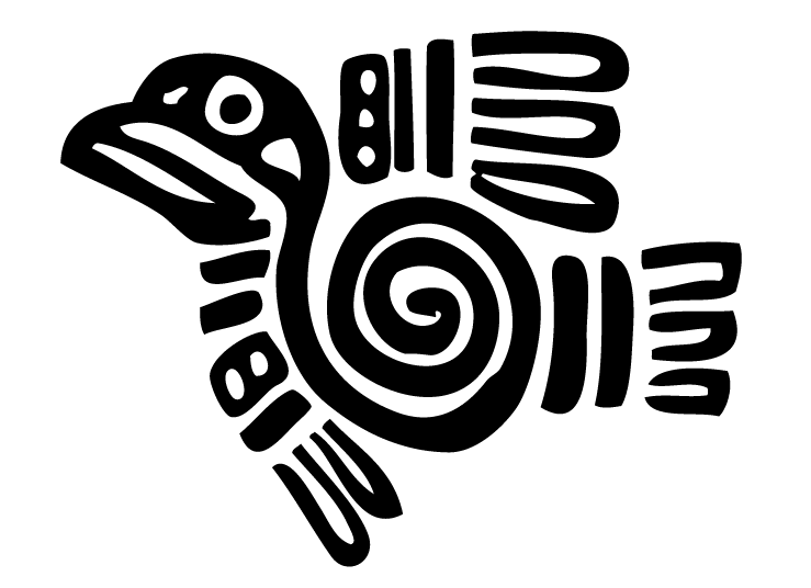 Pájaro volando - dibujo azteca - Cristina Ilustraciones y diseños gratis