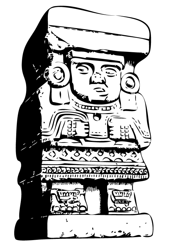 Ilustración gratis - Diosa azteca de las aguas, Chalchiuhtlicue