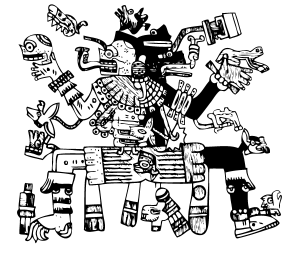 Ilustración gratis - Dioses Quetzalcoatl yMictlantecuhtli