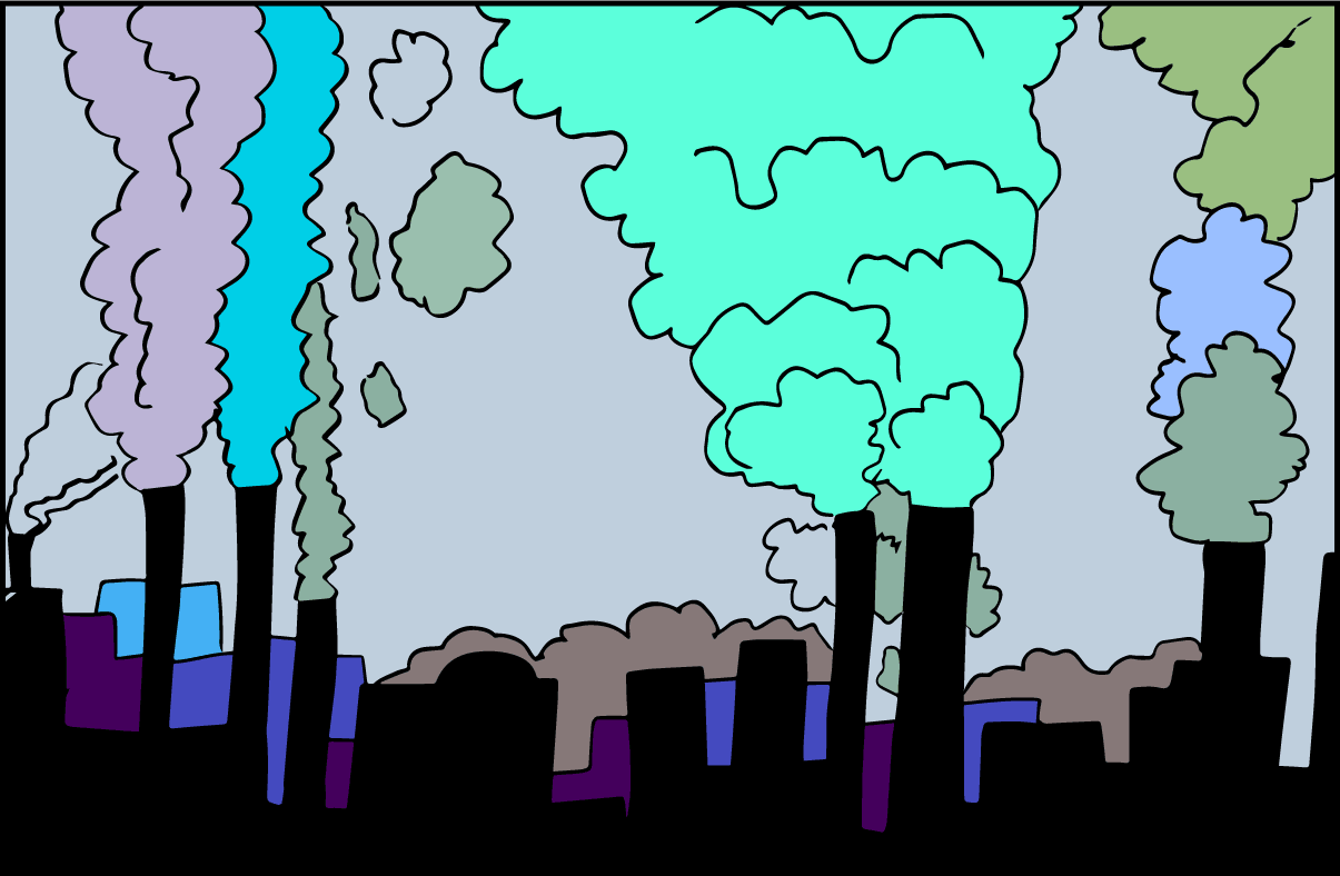 Ilustración gratis - La gran contaminación industrial
