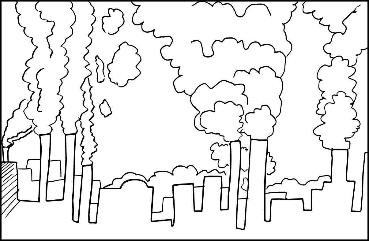 Ilustración gratis - La gran contaminación industrial