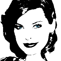 Ilustración del rostro de Milla Jovovich