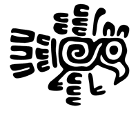 Dibujo de un pájaro en el arte azteca