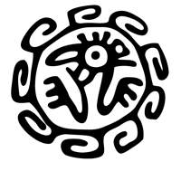 Diseño gráfico del sello de un guerrero azteca