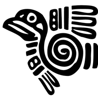 Pájaro volando – dibujo azteca