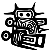 Sello azteca con el dios del viento, Ehécatl