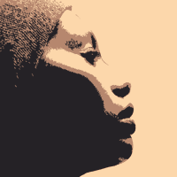 Rostro de mujer africana de perfil