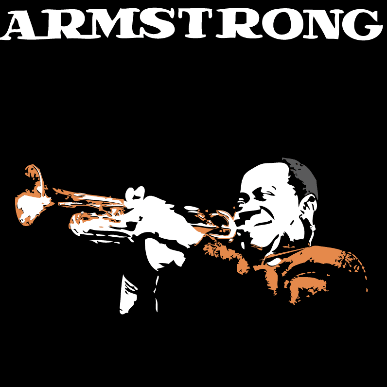 Ilustración gratis - Louis Armstrong tocando la trompeta