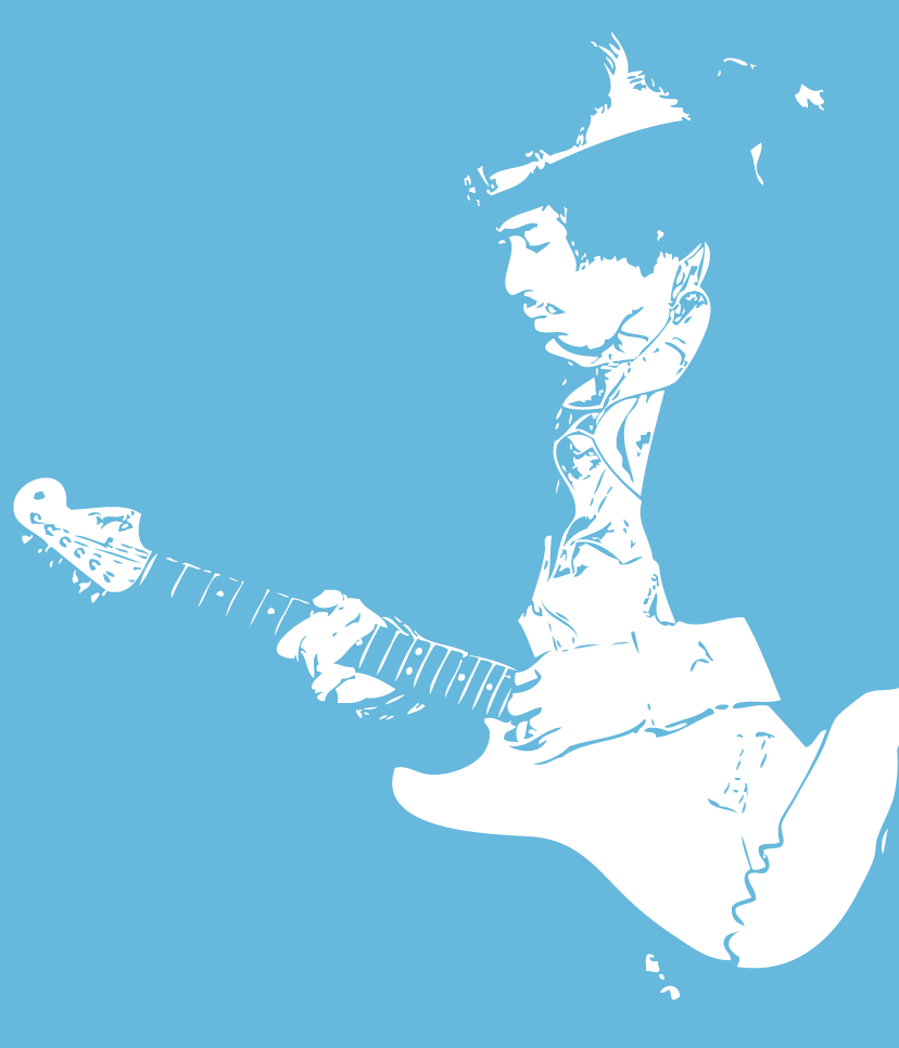 Ilustración gratis - Jimmy Hendrix tocando la guitarra 