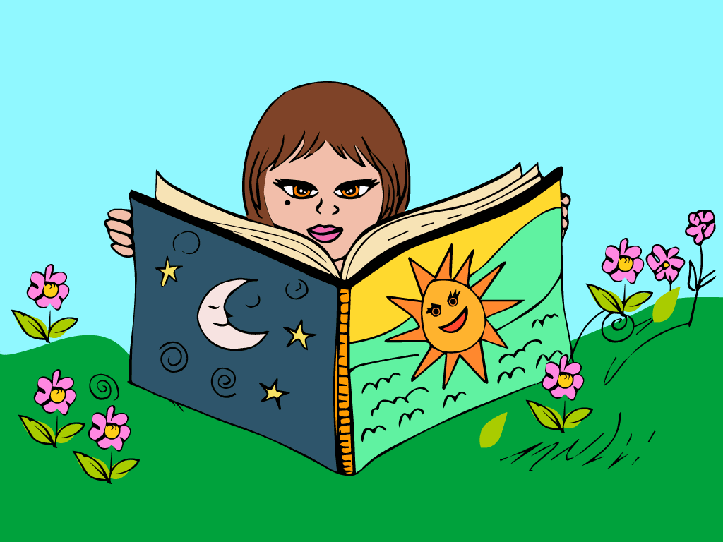 Ilustración gratis - Niña leyendo un libro