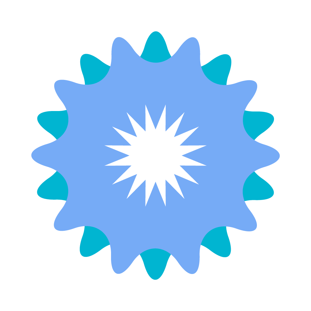 Ilustración gratis - Estrella con puntas redondeadas azul