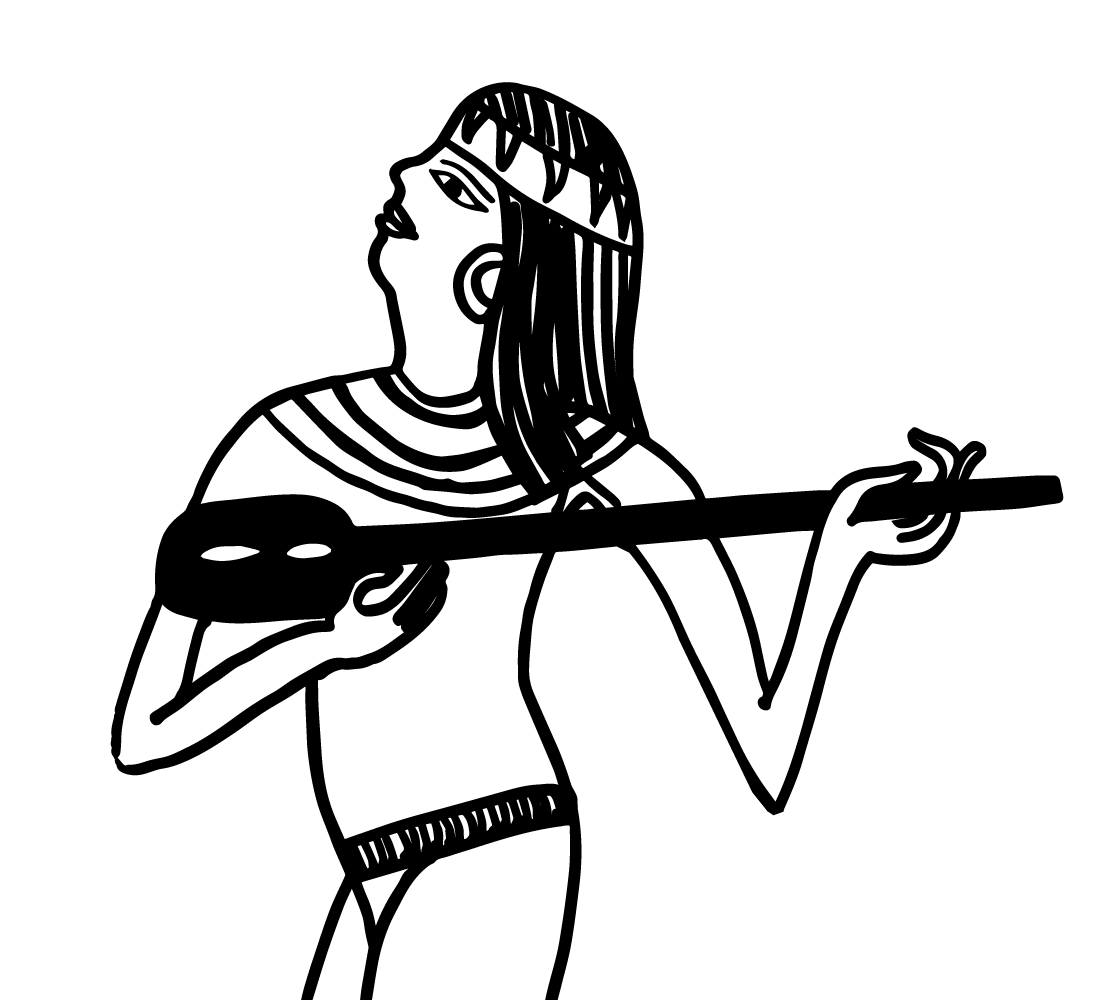 Ilustración gratis - Esclava egipcia tocando la guitarra