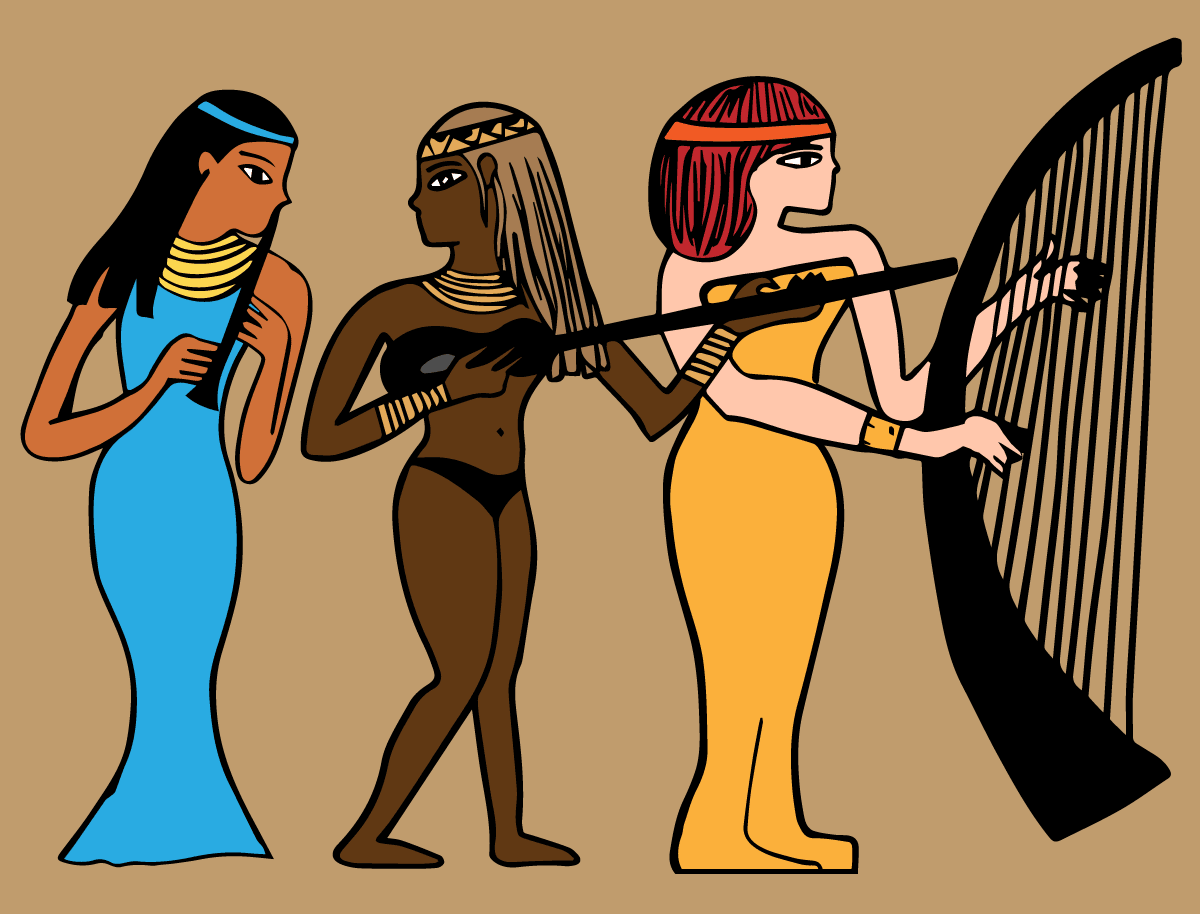 Ilustración gratis - Egipcias tocando música