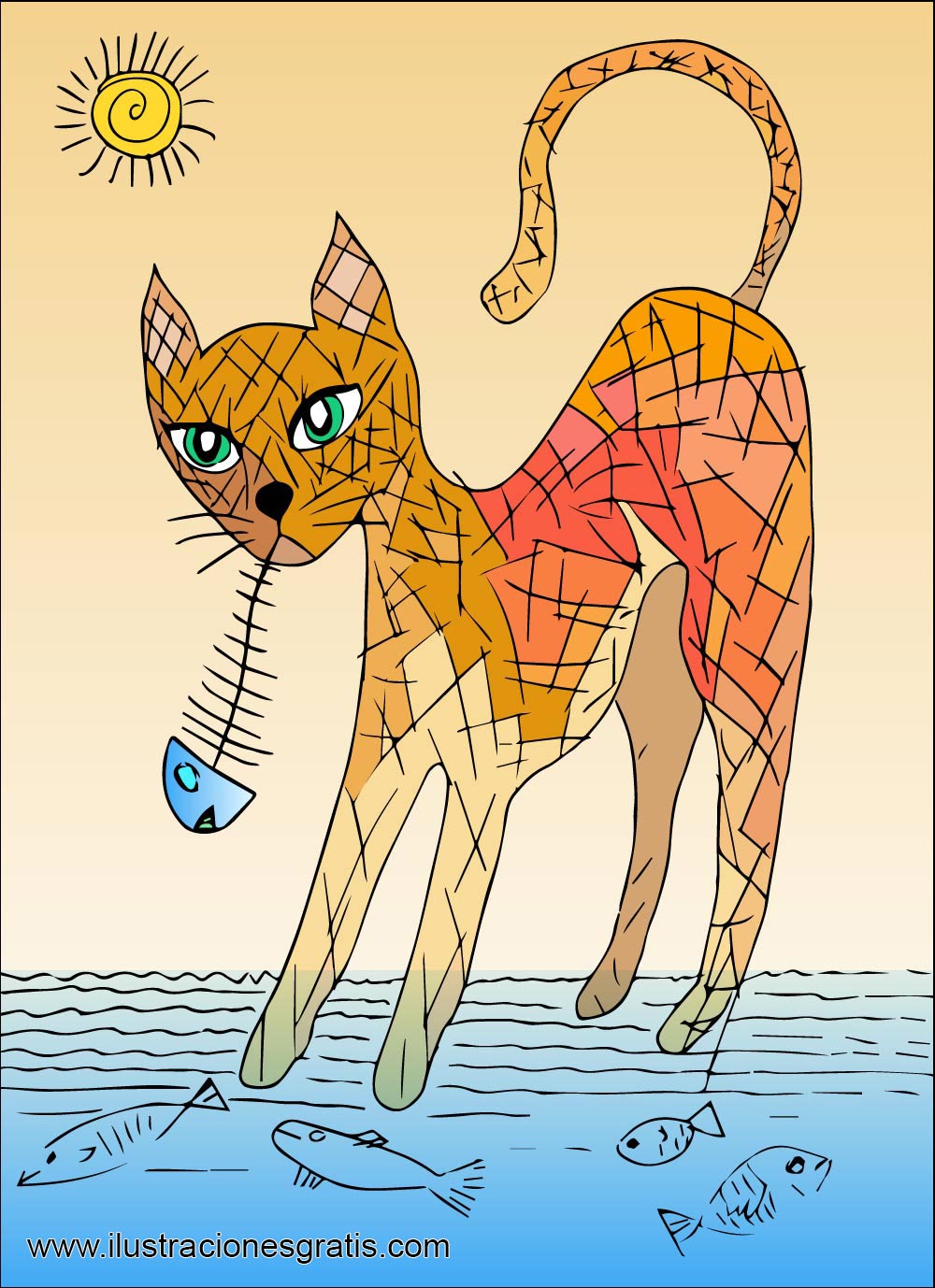 Ilustración gratis - El gato espabilao