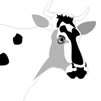 Dibujo vectorial de una vaca lechera