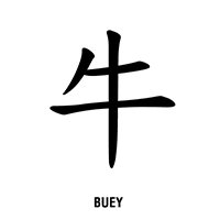 Horóscopo chino caligrafía china –  el Buey
