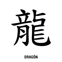 letras chinas palabra dragón