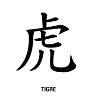 letras chinas palabra tigre