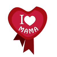 Etiqueta diseño gráfico I love Mama