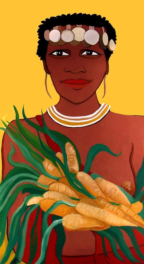 mujer africana ilustración pintura acrílico