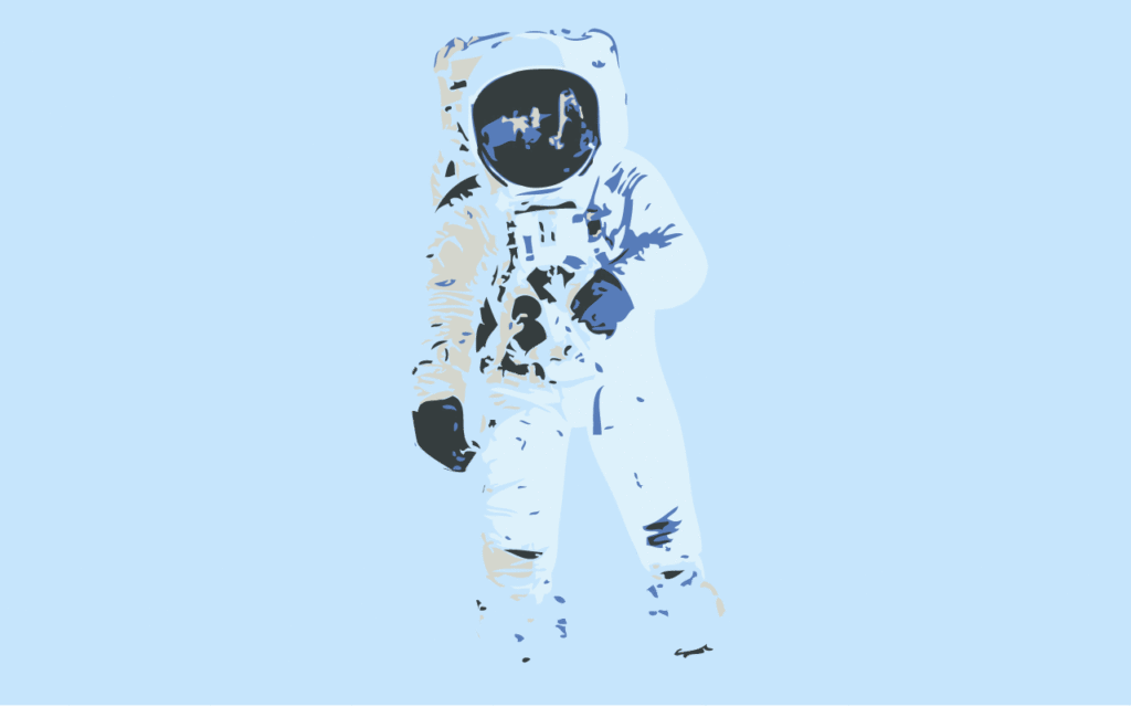 Ilustración de un Astronauta en colores azules