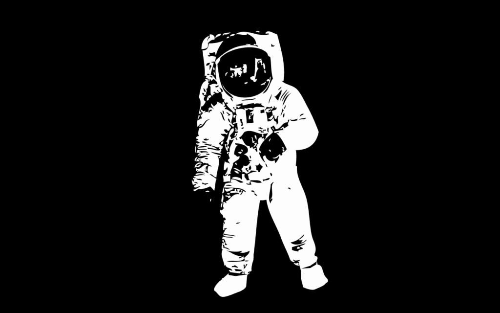 Astronauta dibujo en blanco y negro