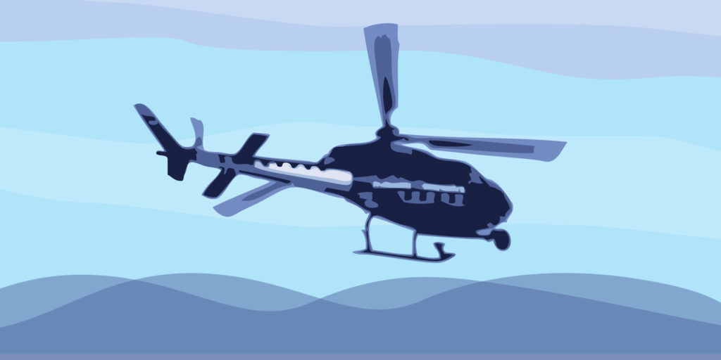 Ilustración de un helicóptero volando