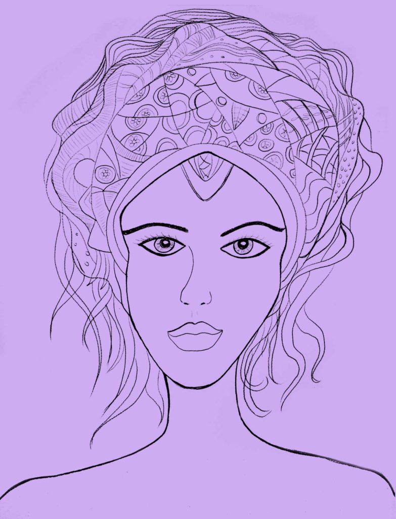 dibujo violeta mujer venus