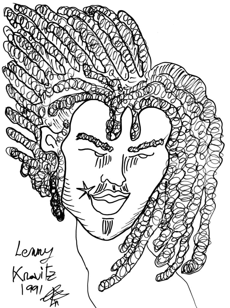 lustración retrato de Lenny Kravitz