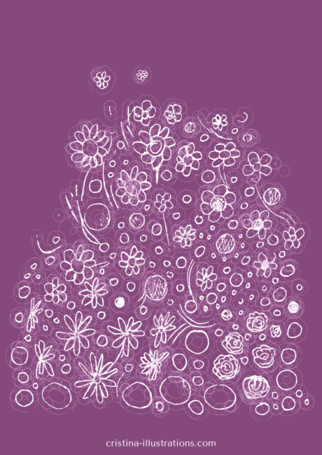 dibujo textura flores vectorial